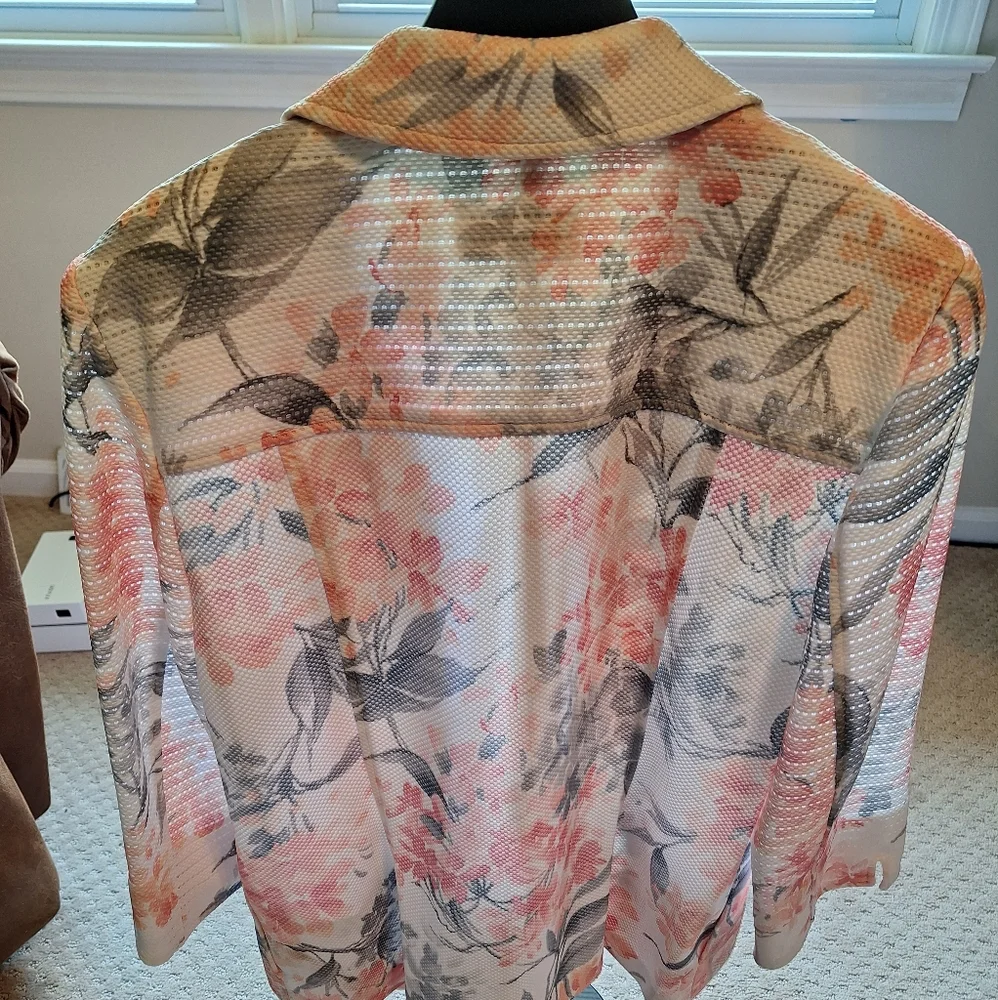 NWT Alfred Dunner Lightweight Floral Jacket Size 14